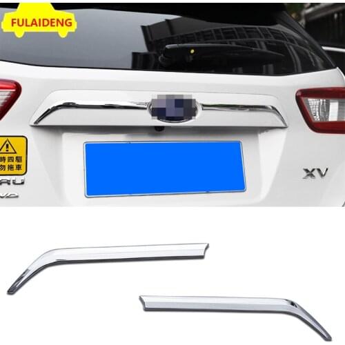 2PCS For Subaru XV 2018-2021 ABS Chrome Rear Trunk Lids Tail Gate Molding Cover trim Car Styling Accessories