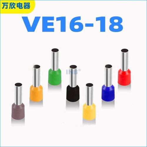 500pcs E16-18 Tubular Wire Cold Pressure Connector Electrical Terminals Cable Crimps Wire Ferrules VE16-18