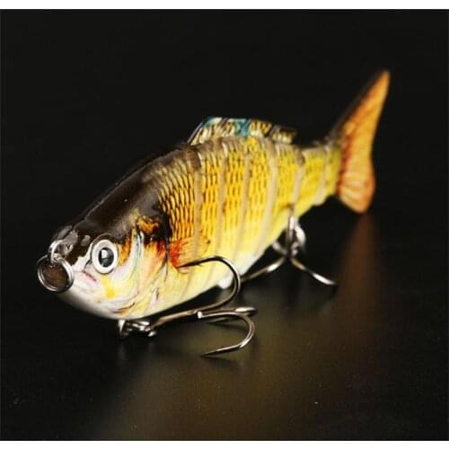 7 Segments Artificial Fishing Lure with Barb Hooks Fake Fishbait with 6 Fishing Hooks for Sea Rock Boat Fishing Lake Fishing