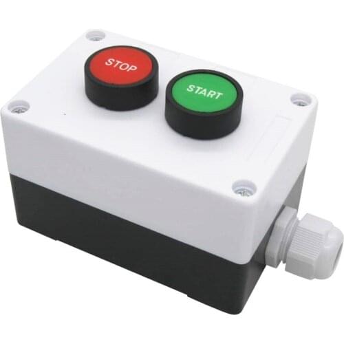 AC 660V 10A Momentary Start/Stop Red Green Sign NO NC Push Button Switch Station
