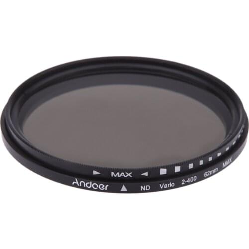 Andoer 62mm DSLR Camera ND Fader Adjustable ND2 to ND400 Filter Neutral Density for Canon Nikon Lens Accessory