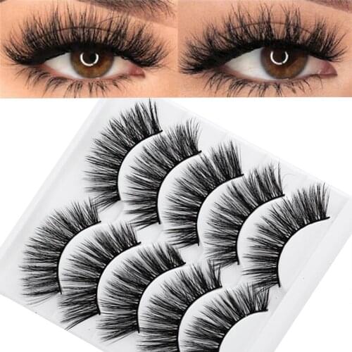 AY 5 Pairs 3D Soft Mink Hair False Eyelashes Handmade For Women Long Lashes Nature Eye Makeup Tools Faux Eye Lashes 2020 New