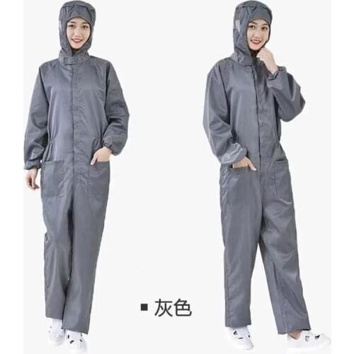 One-piece Coveralls Clean Clothes Hood Cleanroom Garments Clean Food Dust-proof Paint Work Clothing Unisex Protective Overalls