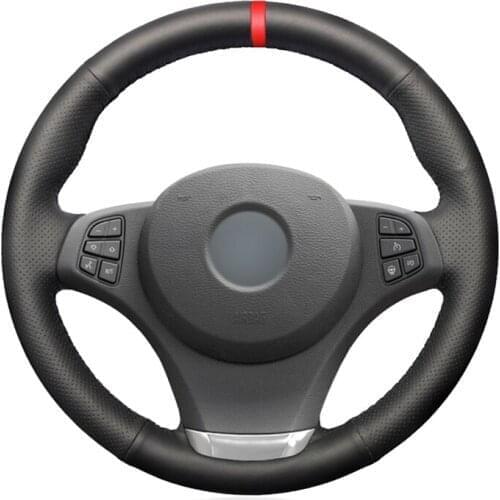 Black PU Artificial Leather Car Steering Wheel Cover for BMW X3 E83 2003-2007 2008 2009 2010 X5 E53 2003 2004 2005 2006