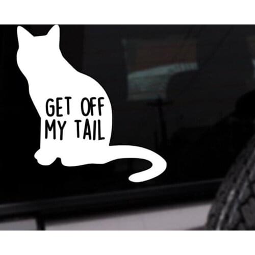 Black/Sliver Get Off My Tall Cat Car Sticker Small/Big Size Removable Waterproof Window Body Decal CL915