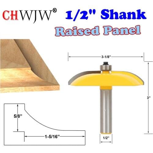 1pc 1/2" Shank Raised Panel Router Bit - Cove Door - 3-1/8" Diameter Woodworking cutter Tenon Cutter for Woodworking Tools