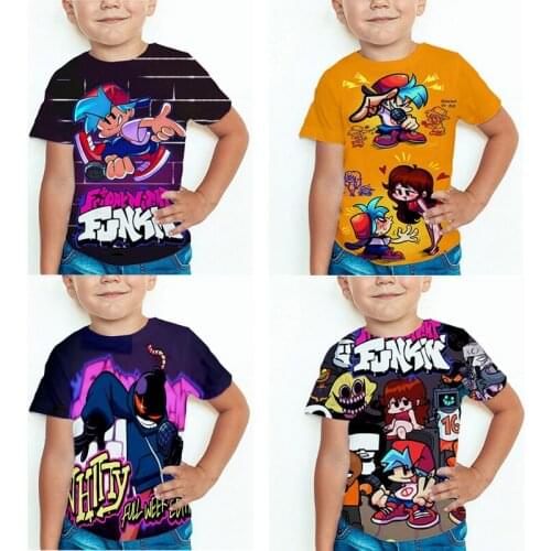Toddler Friday Night Funkin 3D Prints T-Shirts Kids Cartoon Anime T-shirt Summer Children Harajuku Tshirt Teens Tee Top Camiseta