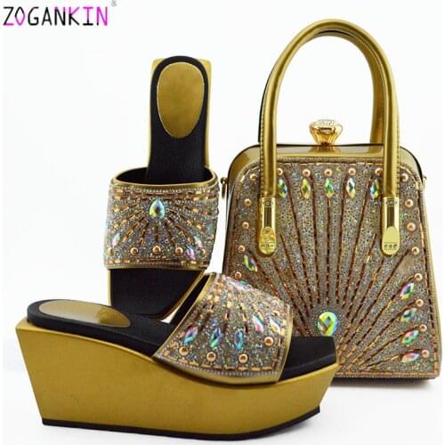 Super High Heels African Ladies Matching Shoe and Bag Material with Pu Italian Shoes and Bags Set for Party Women Shoe and Bag