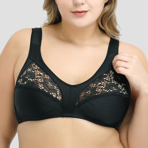 Lace Hollow Out Sexy Bra Women Plus Size Full Cup Underwear Big Size Push Up Bralette Brassiere Black Top Lingerie Fashion New