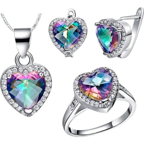Pendant necklace Earrings ring Foreign trade suit export 925 made by selling hot water supplier heart bts diy