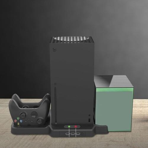 3-in-1 Multi-Function Dual Controller Charger For X-BOX SX Gamepad Charging Dock Game Disc Storage Stand 5V 1A CD Storage Rack