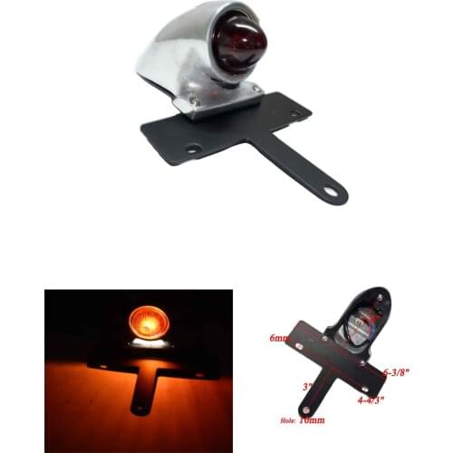 Motorcycle Retro 12V Rear Vintage Tail Brake Stop Light License Plate Bracket Taillight for Harley Bobber Chopper Custom Honda