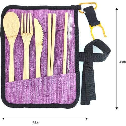 6pcs Hot Bamboo Cutlery Set High-quality Portable Tableware Set Travel Eco Friendly Flatware Set kitchen tools Kitchen tools