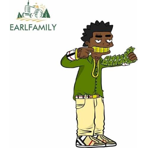 EARLFAMILY 13cm x 8.2cm for Poster Kodak Black Rap Music Singer Star Comic Fine Car Decal Graffiti Stickers DIY Car Decoration