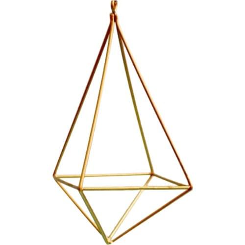 Wrought Iron Air Plants Flower Pot Holder Geometric Diamond Shaped Wall Hanging Decor Flower Basket
