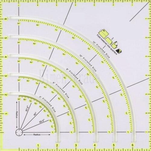 New ruler 8-Inch-by-8-Inch Non-Slip Circle Cutter 8"X8" fold material into quarters #KT-90