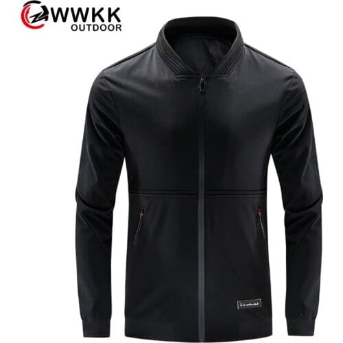 WWKK New Mens Thermal Softshell Thin Jackets Outdoor Sports Coat Hiking Climbing Trekking Windbreakers Hot Mountain Camping Men