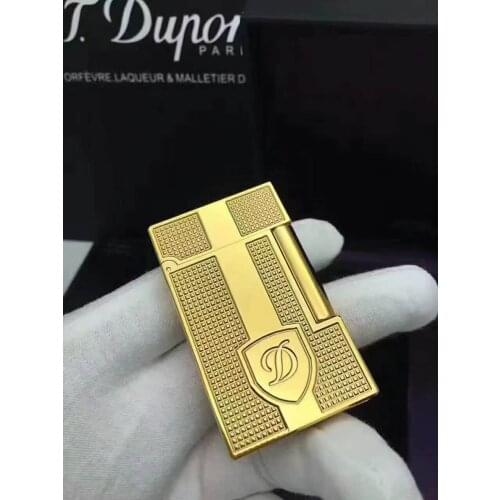 100% new vintage dupont gas lighter gas cigarette lighter polished jet gasoline flint lighter metal gas lighter