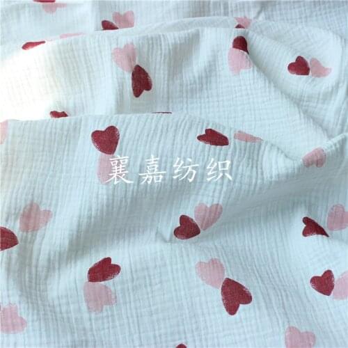 New Lovely Cotton Cloth Crepe Seersucker Childrens Pajamas Leisure Tops Fabric