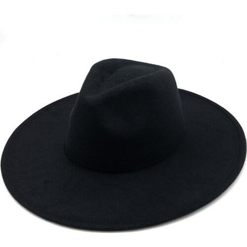 Fedora hats women 2021 New classic simple wide brim felt hats vintage blue white green Multicolor church man winter woman hats