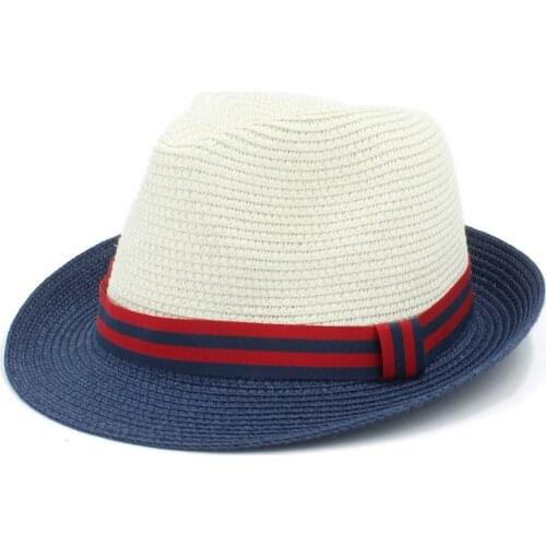 Women Men Summer Sun Hat For Elegant Lady Beach Dad hat Sunhat Gentleman Panama Hat Gangster Cap Adjusted Size 56-58CM