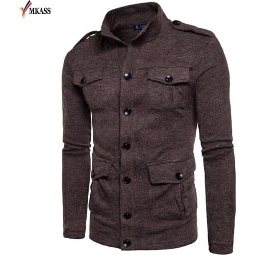Hot Men Sweater Casual Spring Autumn Knitwear Cardigans Coat Casual Slim fit Sudaderas Jackets Men Multi-pocket Sweater
