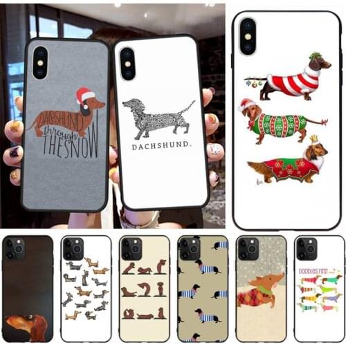 Dachshund Teckel Dackel Dog poster Soft Silicone TPU Phone Cover for iPhone 11 pro XS MAX 8 7 6 6S Plus X 5S SE 2020 XR case