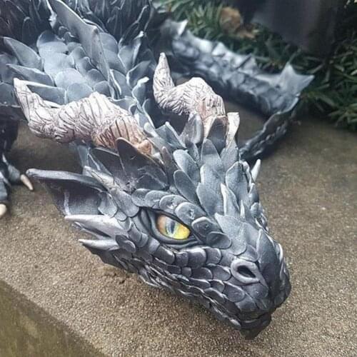 Outdoor Garden Big Squatting Dragon Sculpture-Dragon Guardian Statue Garden Dragon Sculpture Statue Decoration Gothic Dragon