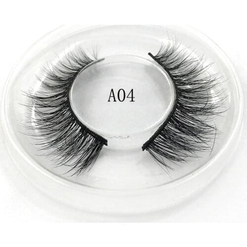 Upper 3d Mink Lashes A04 False Eyelashes Soft Natural Cross Messy Makeup Eyelashes Handmade Fake Eye Lash Extension Round box