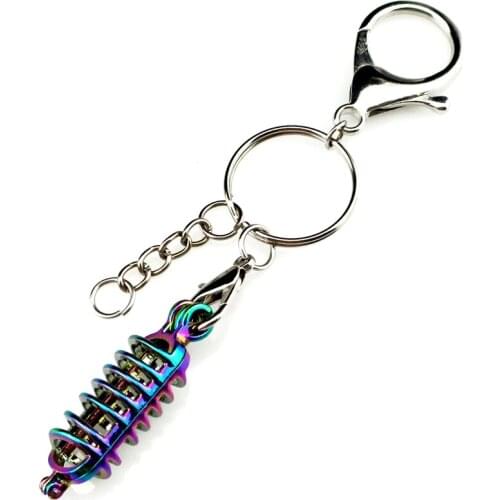 Y-C551 Rainbow Gas Tank Beads Cage Keyring Waist Hanged Charms Locket Keychain for Men Women Keyholder chaveiro