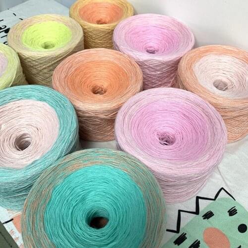 Jelly Line 4 Strands Organic Cotton Linen Yarn 8# Lace Gradient Color Long Section Dyed Crochet Handmade DIY Knitting Material