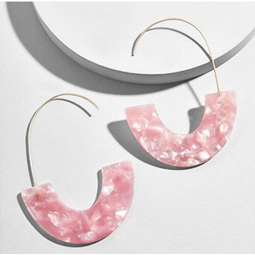 Hanging Earrings Ladies Geometric Personality Earrings Jewelry Material Creative Design U-shaped Leopard Acrylic Women Trendy