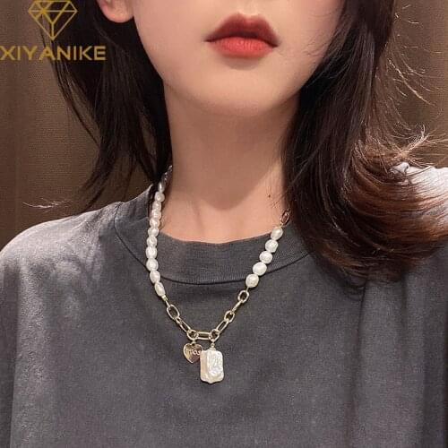 XIYANIKE 925 Sterling Silver Love Cube Pendant Pearl Necklace Female Unique Design French Temperament Fashion Jewelry Wholesale