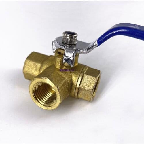 1/4" 3/8" 1/2" 3/4" 1" BSP Female Thread Brass Full Port L-Port 3 Way Ball Valve Connector Adapter