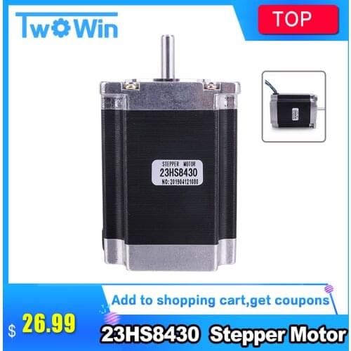 Nema 23 Stepper Motor 2 phase 4-Leads 180Ncm 76mm CNC 3D Printer 23HS8430 1.8deg Free shipping