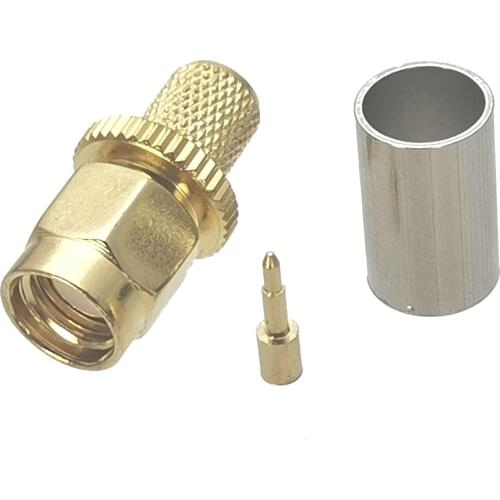 1pcs Connector SMA Plug Male Cimp For RG8X RG-8X LMR240 Cable Straight RF Coaxial Adapter New
