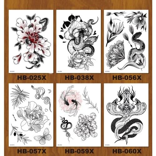 21 X 15 CM Flower arm tattoo stick new European and American street popular tattoo tattoo stick