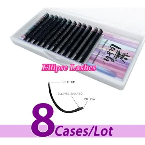 8pcs/lot Matte flat eyelash tray private label 0.15 0.20 super soft eyelashes extensions supplier with private label box