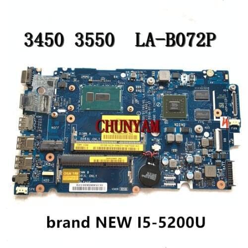 Brand NEW I5-5200U FOR Dell Latitude 3450 3550 Laptop Motherboard ZAL50 51 60 61 LA-B072P CN-08GJR6 8GJR6 Mainboard 100%Tested