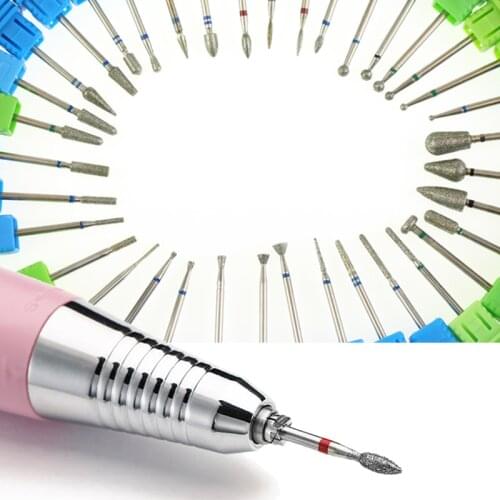 36 Type Diamond Nail Drill Burr Milling Manicure Cutter Nail Pedicure Bits Electric Drill Machine Accessory Nail Files Art Tools
