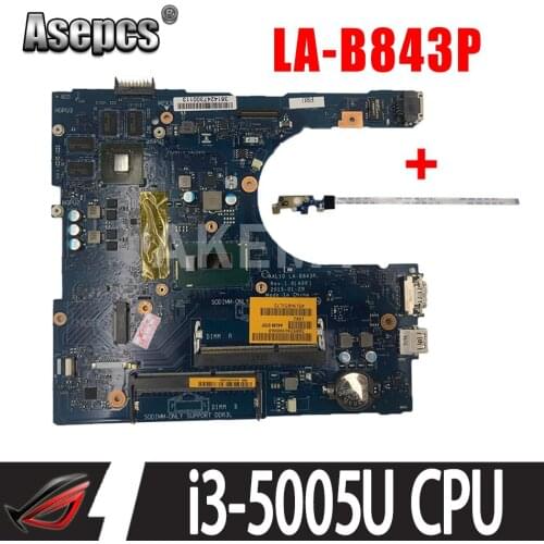 Asepcs NEW CN-0C65T5 C65T5 FOR Dell INSPIRON 5458 5558 5758 Laptop Motherboard AAL10 LA-B843P I3-5015U mainboard