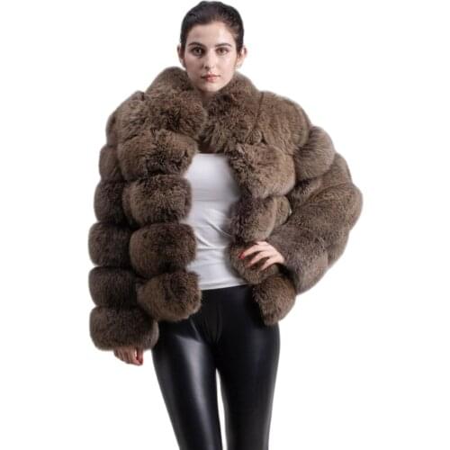 QIUCHEN PJ8139-1 2020 free shipping new winter thick fur coat real fox fur jacket high quality fox coat stand collar outfit