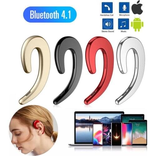 Wireless Bluetooth Earphone Hands-free with microphone Bone conduction Bluetooth earpiece Earhook no earplugs For all smartphone