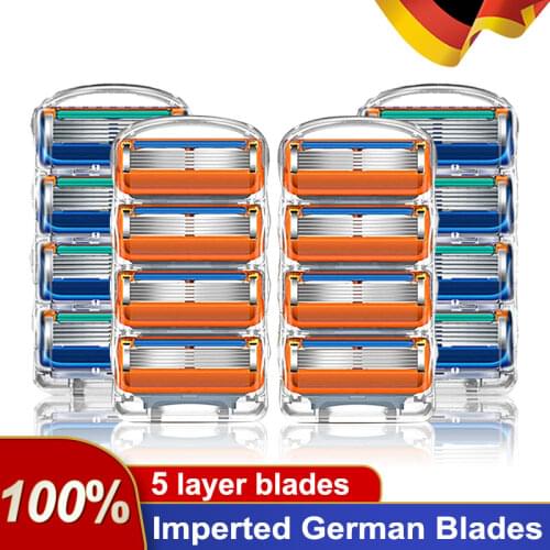 Shaving Razor Blades Cassettes Manual Shaver Head Straight Razor and Replaceable Blades 5-layers Mens Shaver Apply to Fusion 5