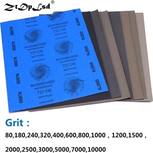ZtDpLsd 1Pcs Grit 80-10000 Wet And Dry Polishing Sanding Wet/dry Abrasive Sandpaper Paper Sheets Surface Finishing Made