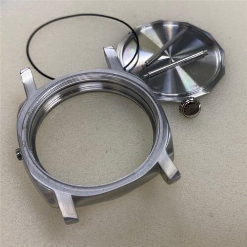 For ETA 6497/6498 Watch Movement 47MM Stainless Steel Watch Case Replacement Brushed Watch Shell