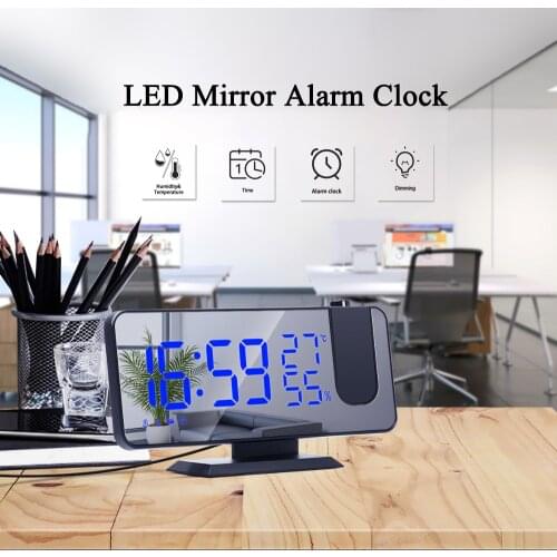 Electronics LED Digital Alarm Clock Smart Projector Radio Fashion Adjustable Mirror Alarm Clock FM Radio With Projection Time