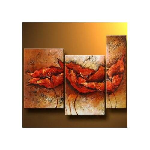 Hand painted oil painting Glittering Poppies-Modem Canvas Wall Art Set for Your Home Decor