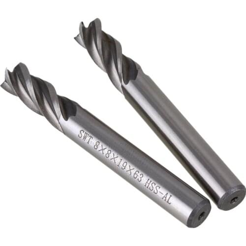 1 Piece New 8*8mm HSS CNC Straight Shank 4 Flute End Mill Milling Cutter Metal Drill Bits Cutting Tools P50