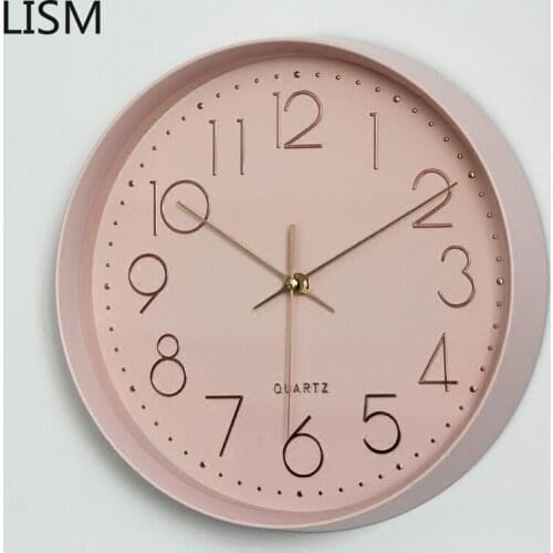Round Wall Clock Quartz Silent Nordic Decorative Sun Movement Wall Clock Living Room Modern Minimalist Home Wall Clock Bedroom